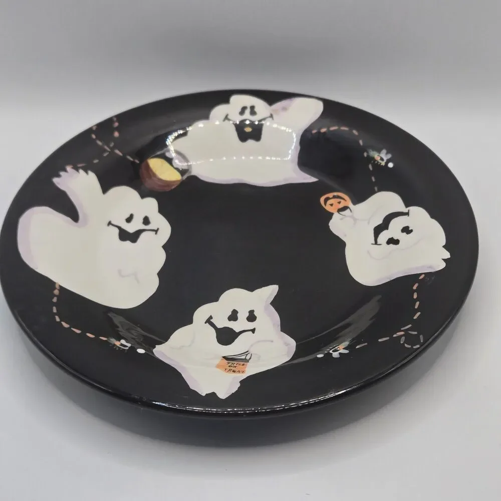Halloween White Barn Candle Co 7” Ghosts Pillar Candle Holder/ Trinket Dish - Picture 2 of 5